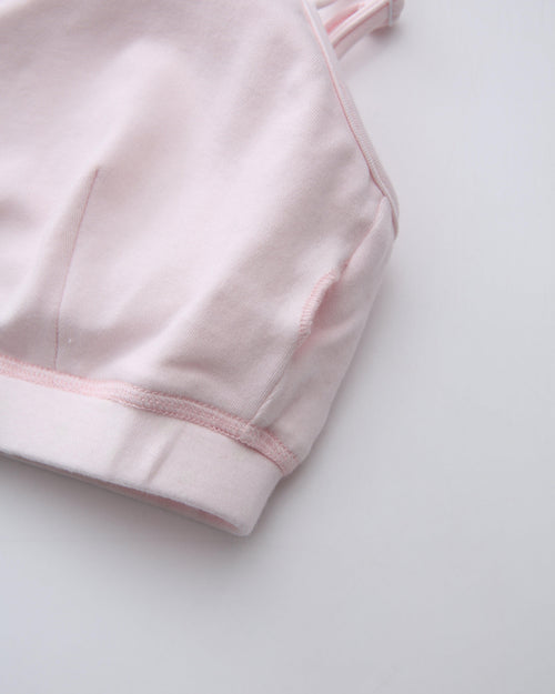 Whimsy Doll polka dot active bralette in pink by Angel Ruche, photo 21