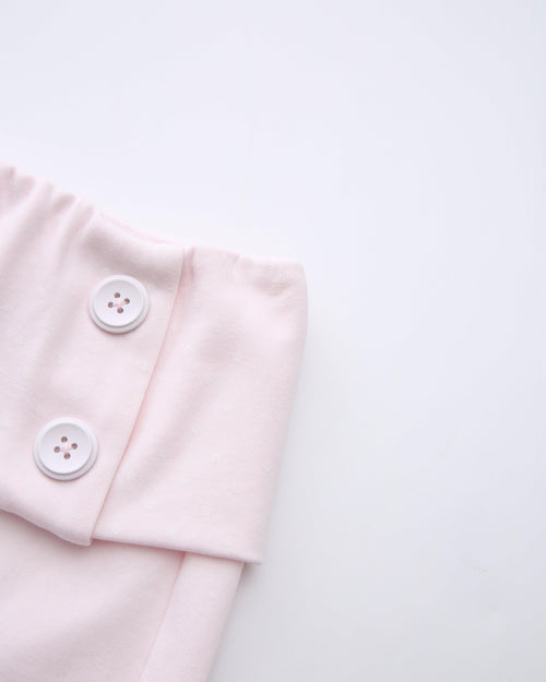 Whimsy Doll polka dot fold over shorts in pink by Angel Ruche, photo 10