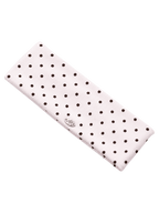 Whimsy Doll cotton active headband in brown polka dot, coquette activewear by Angel Ruche