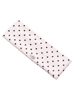 Whimsy Doll cotton active headband in brown polka dot, coquette activewear by Angel Ruche