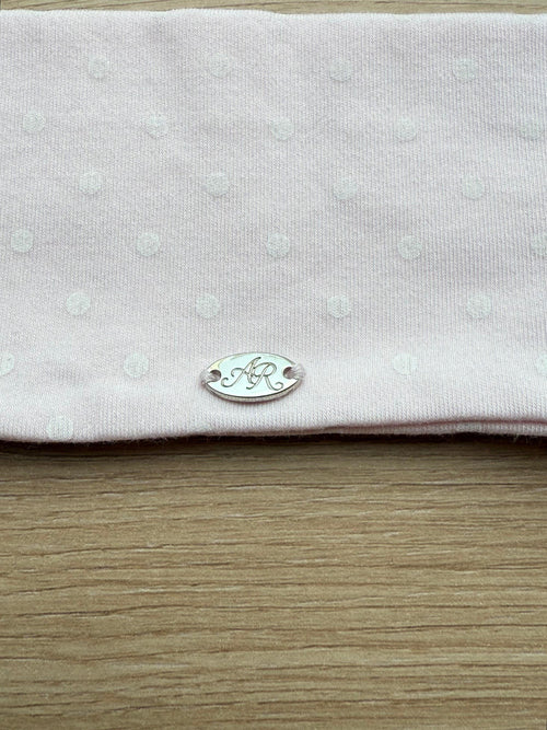 Whimsy Doll cotton active headband in white polka dot by Angel Ruche, photo 5