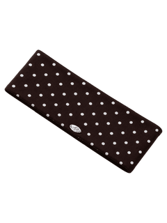Whimsy Doll polka dot active headband in brown, coquette activewear by Angel Ruche