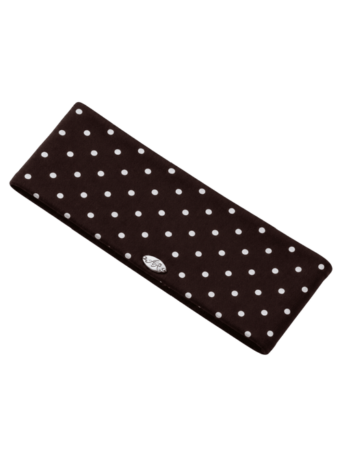 Whimsy Doll polka dot active headband in brown, coquette activewear by Angel Ruche