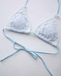 Coquette cotton eyelet bikini in baby blue by Angel Ruche, photo 17