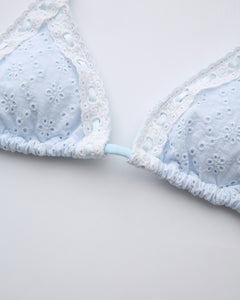Coquette cotton eyelet bikini in baby blue by Angel Ruche, photo 18