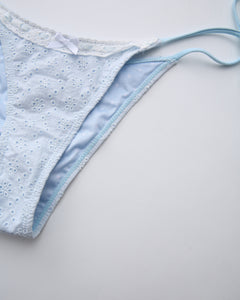 Coquette cotton eyelet bikini in baby blue by Angel Ruche, photo 13