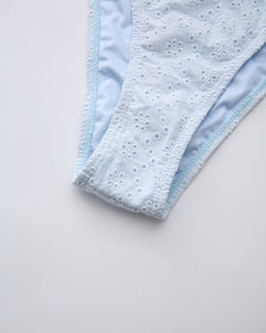 Coquette cotton eyelet bikini in baby blue by Angel Ruche, photo 14