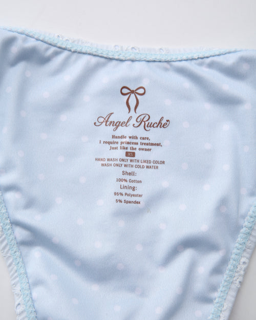 Coquette cotton eyelet bikini in baby blue by Angel Ruche, photo 18