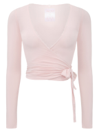 Whimsy Doll pilates wrap cardigan in pink, balletcore activewear by Angel Ruche