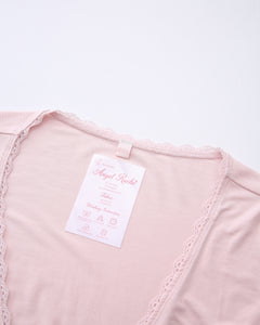Whimsy Doll pilates wrap cardigan in pink by Angel Ruche, photo 9
