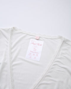 Whimsy Doll pilates wrap cardigan in white by Angel Ruche, photo 11