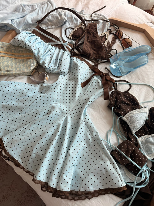 Dolly polka dot bag in baby blue by Angel Ruche, photo 8