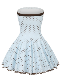 Dolly polka dot dress with petticoat in baby blue by Angel Ruche, photo 13