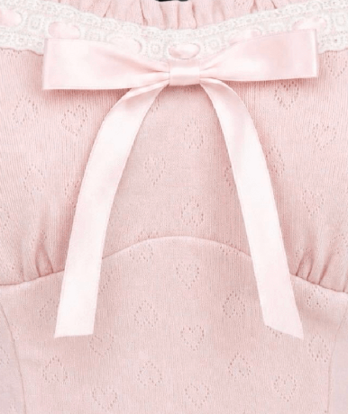Bow add-on for the Sweetheart cotton pointelle top, coquette accessory by Angel Ruche
