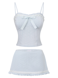 Sweetheart polka dot pointelle set in baby blue by Angel Ruche, photo 3