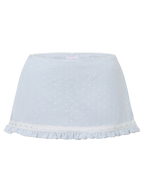 Sweetheart cotton polka dot pointelle skirt in baby blue, coquette skirt by Angel Ruche