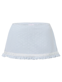 Sweetheart cotton polka dot pointelle skirt in baby blue, coquette skirt by Angel Ruche