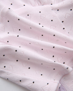 Sweetheart polka dot pointelle top in pink by Angel Ruche, photo 20