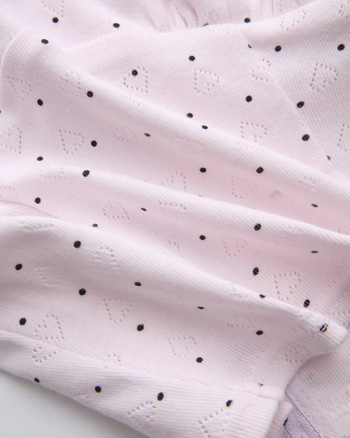 Sweetheart polka dot pointelle top in pink by Angel Ruche, photo 20