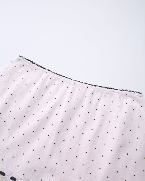 Sweetheart polka dot pointelle skirt in pink by Angel Ruche, photo 13