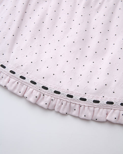 Sweetheart polka dot pointelle skirt in pink by Angel Ruche, photo 15