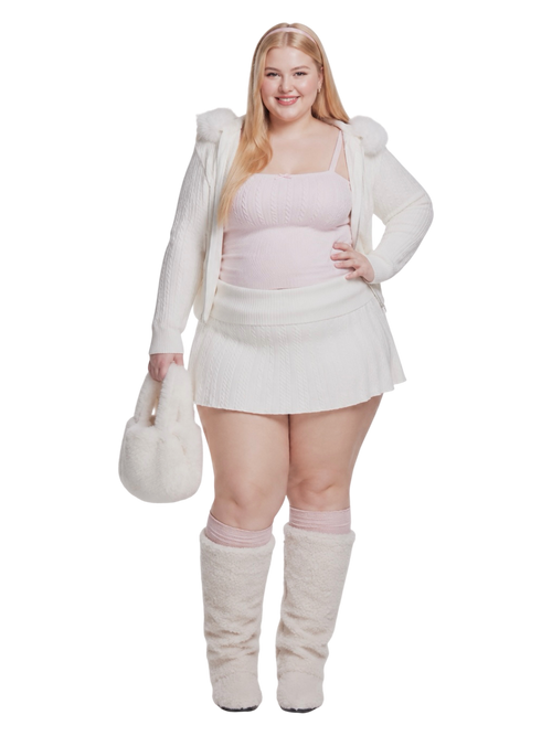 Colette cable knit cami top in soft pink by Angel Ruche, photo 17