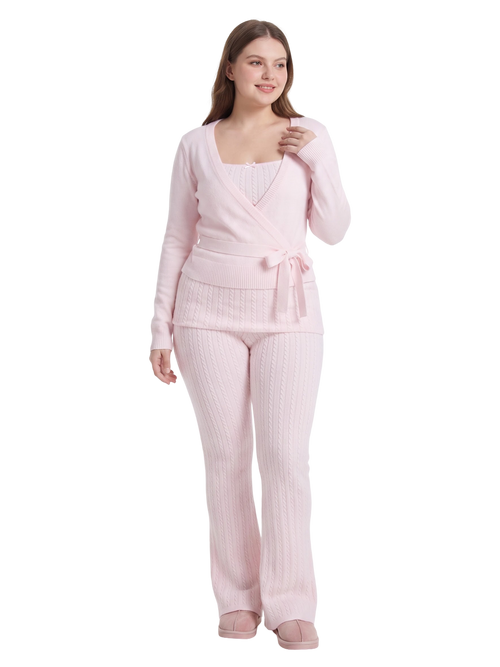 Ballet knit wrap cardigan in pink by Angel Ruche, photo 11