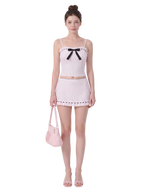 Sweetheart cotton polka dot pointelle set in pink, coquette loungewear set by Angel Ruche