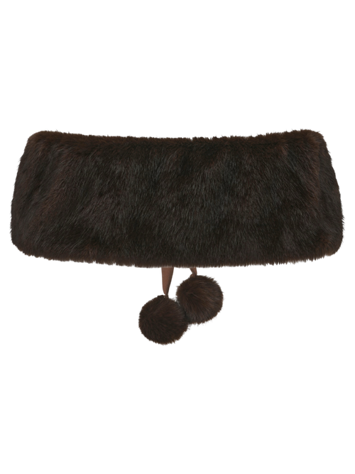 Sugar Pom fur shoulder cape in brown by Angel Ruche, photo 4