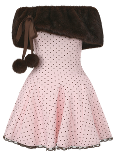 Dolly polka dot dress with petticoat in pink mocha by Angel Ruche, photo 11