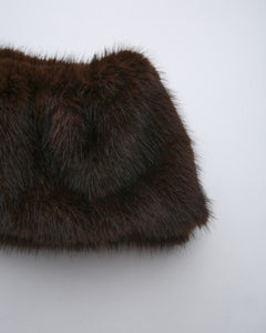 Sugar Pom fur shoulder cape in brown by Angel Ruche, photo 16
