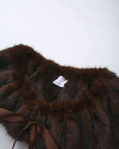 Sugar Pom fur shoulder cape in brown by Angel Ruche, photo 18