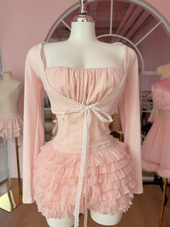 Ballerina Bliss wrap cardigan in pink by Angel Ruche, photo 14