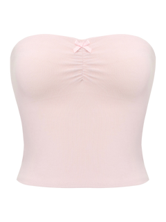 Pilate Princess ruched tube top in rose pink by Angel Ruche, photo 2