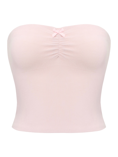 Pilate Princess ruched tube top in rose pink by Angel Ruche, photo 2