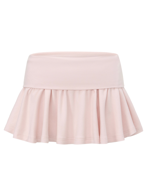 Pilate Princess fold over flare mini skirt in rose pink by Angel Ruche, photo 2