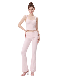 Whimsy Doll fold over long pants in white polka dot by Angel Ruche, photo 7
