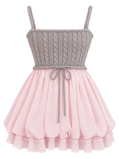 Lovergirl cable knit chiffon babydoll dress by Angel Ruche, photo 8