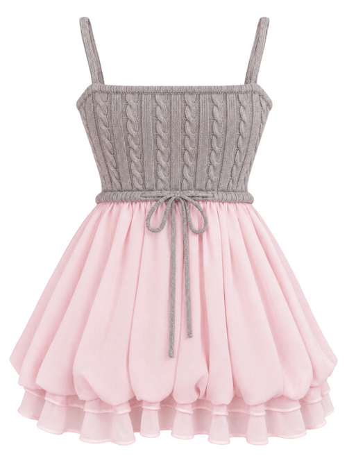 Lovergirl cable knit chiffon babydoll dress by Angel Ruche, photo 8