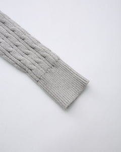 Lovergirl tie front cable knit cardigan in grey by Angel Ruche, photo 16