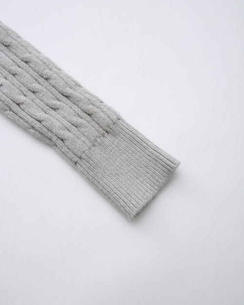 Lovergirl tie front cable knit cardigan in grey by Angel Ruche, photo 16