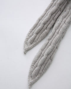Lovergirl tie front cable knit cardigan in grey by Angel Ruche, photo 17