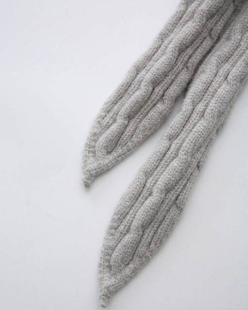 Lovergirl tie front cable knit cardigan in grey by Angel Ruche, photo 17