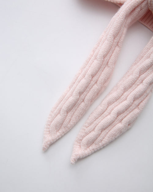 Lovergirl tie front cable knit cardigan in pink by Angel Ruche, photo 21