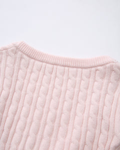 Lovergirl tie front cable knit cardigan in pink by Angel Ruche, photo 22