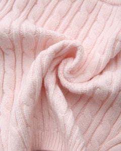 Lovergirl tie front cable knit cardigan in pink by Angel Ruche, photo 23