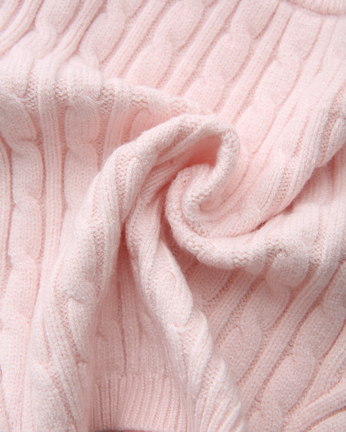 Lovergirl tie front cable knit cardigan in pink by Angel Ruche, photo 23