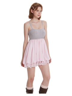 Lovergirl cable knit chiffon babydoll dress by Angel Ruche, photo 13