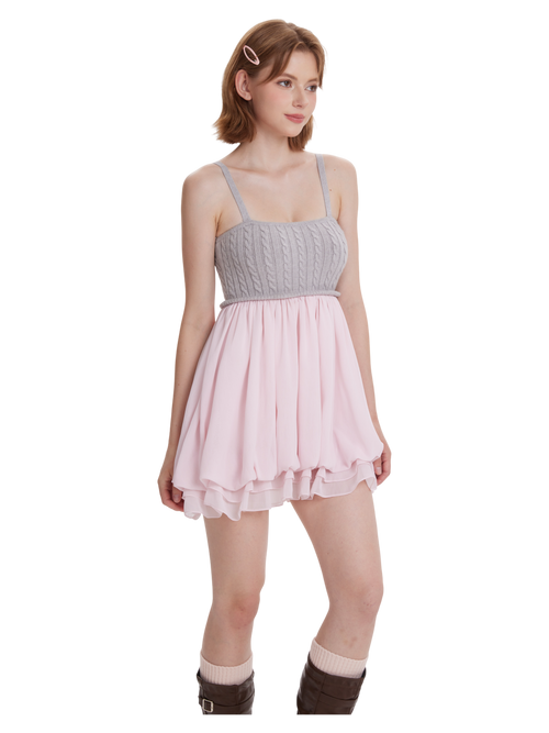Lovergirl cable knit chiffon babydoll dress by Angel Ruche, photo 13
