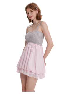 Lovergirl cable knit chiffon babydoll dress by Angel Ruche, photo 12